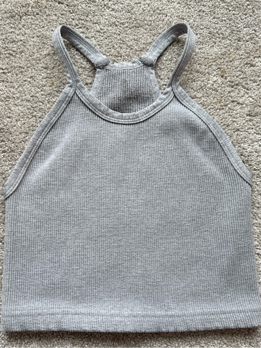 Free People Movement Ribbed Crop Tank XS/S Gray Racerback Athletic